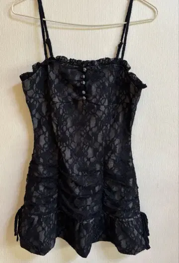 즉시 구매 bubbles 버블스 레이스 개더 원피스 미니 블랙