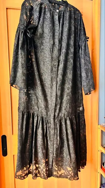 ungrid 블랙 레이스 긴팔 원피스 이너 포함