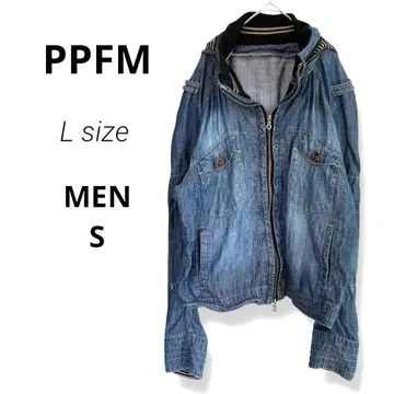 새상품급 PPFM MENS 데님 블루 후드 부착 셔츠 자켓