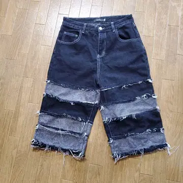 NOVESSEL 패치워크 와이드 팬츠 M 사이즈 반바지