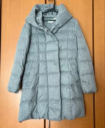 a.v.v 다운 코트 그레이 후드 부착