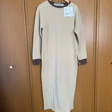 CITEN 베이지 긴팔 티셔츠 원피스