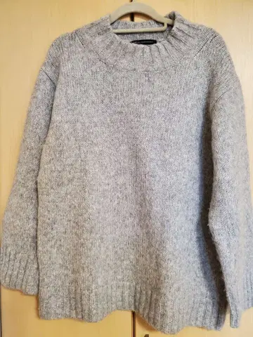 23구 알파카 울 혼방 하이넥 니트 라이트 그레이 빅 사이즈 44