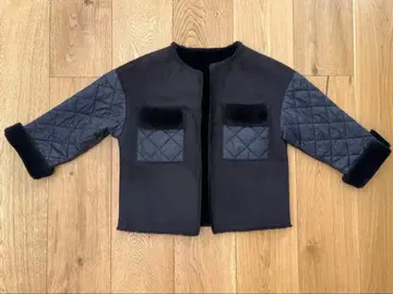 플리스 퀼팅 자켓 F 블랙