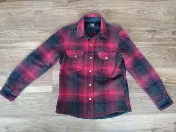 Lee 긴팔 울 셔츠 M 레드/블랙 체크