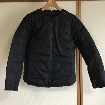 블랙 프렌치 다운 포켓 더블 노카라 블루종 무인양품 미사용