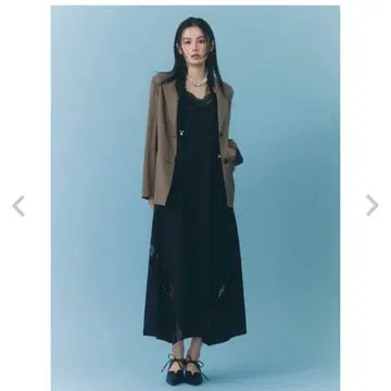 레이스 트리밍 슬립 원피스