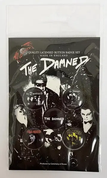 담드 THE DAMNED 배지 캔뱃지 세트 (5개입) 정품 펑크