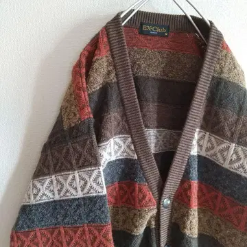 [ used ] EX-CLUB (레나운) 올 패턴 디자인 가디건 (M)