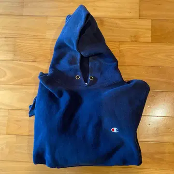 챔피온 후드티 리버스 위브 M 네이비 미국제