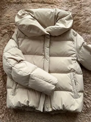 vis 숏 기장 다운 자켓 베이지