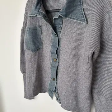 그레이 니트 데님 상의