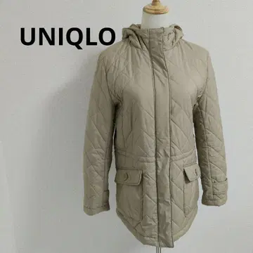 새상품급 유니클로 퀼팅 코트 XL 베이지 후드 부착 자켓