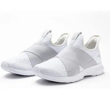 미즈노 슬립온 25cm 화이트/그레이 새상품 미사용