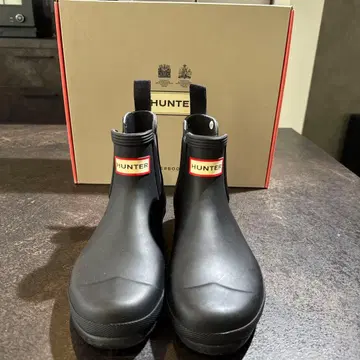 HUNTER 블랙 숏 레인부츠