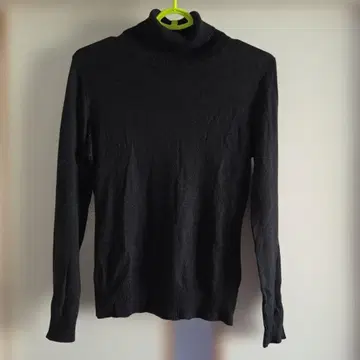 실크 85% 캐시미어 15% 블랙 터틀넥 니트 긴팔 M