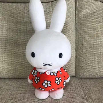 미피 봉제 인형 꽃무늬 오렌지 의상