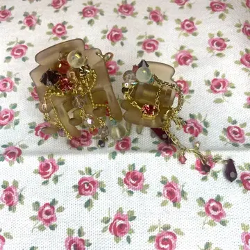 미사용 컴플렉스 비즈 비즈 장식 헤어 클립 2개 세트 프랑스제