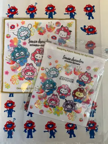 미야쿠미야쿠 산리오 캐릭터 복조리 핸드 타월 세트 [ B ]