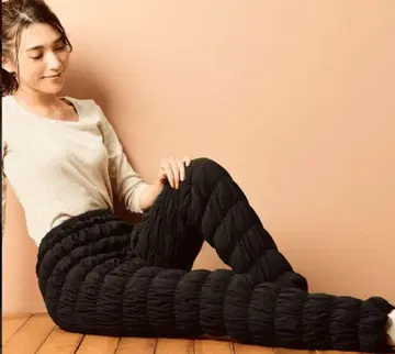 LOUVREDO 복원 워머 롱 팬츠 블랙