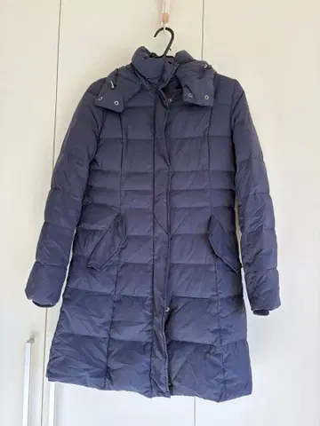 무인양품 후드 부착 네이비 퀼팅 다운 자켓