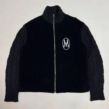 MILK BOY 밀크 보이 니트 멜톤 절개 지퍼 자켓