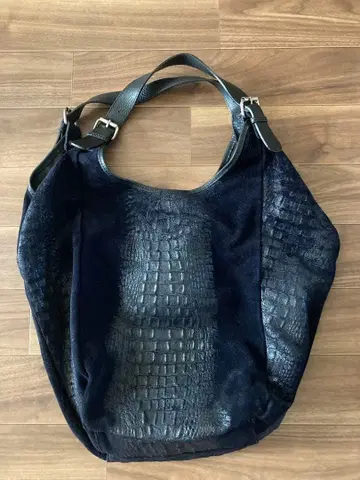 이탈리아제 크로커다일 & 스웨이드 고품질 숄더백 A4 사이즈