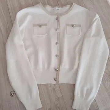 CADUNE/미니 포켓 자켓 가디건 니트 가디건 38