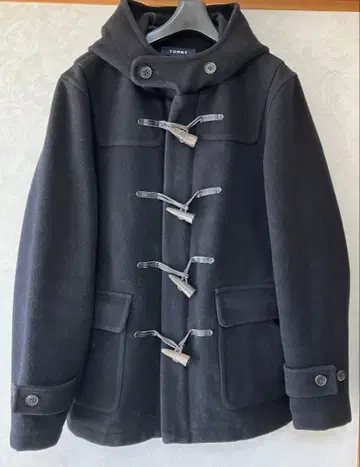 TOMMY 블랙 더플 코트