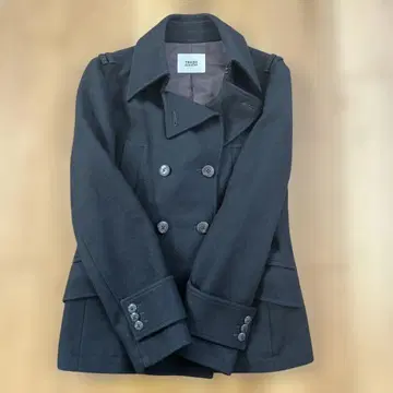 TAKEO KIKUCHI 블랙 울 피코트