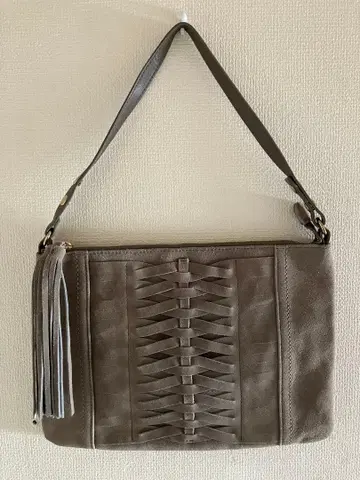 유나이티드 애로우즈 스웨이드 그레이 원 숄더 백