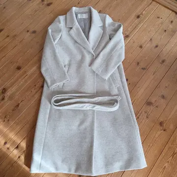 aba house 라이트 그레이 롱 코트 벨트 포함