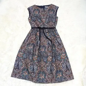 GRAYISH 고블랑 직조 원피스 자카드 리본 일본제 M