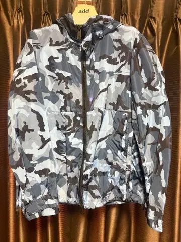 ADD 카모 패턴 나일론 자켓 후드 부착 사이즈 S