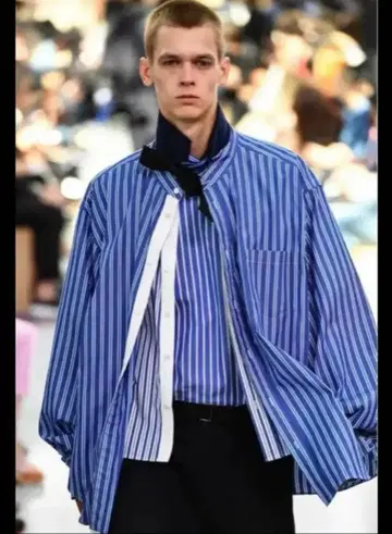 sacai 20SS 명작 스트라이프 셔츠 자켓 블루종