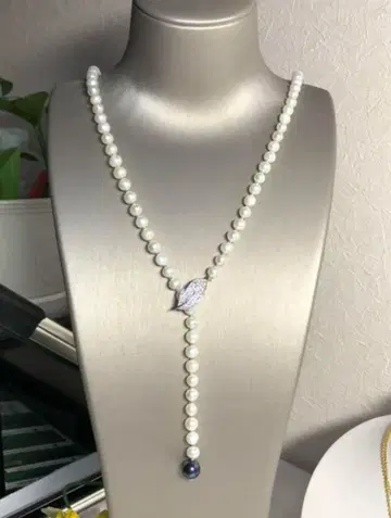 A3080 진주 롱 목걸이 조개 펄 관혼상제 선물 라리엣