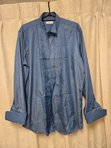 DRESS CODE 101 플리츠 파랑 드레스 셔츠 결혼식 신랑