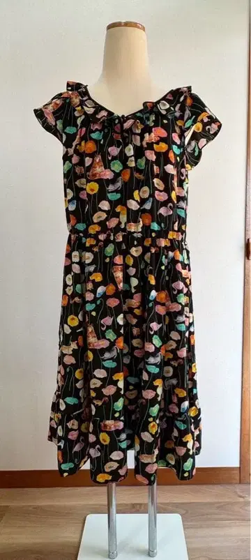 미사용품 프랑슈리페 원피스 M 사이즈 꽃무늬 동물 패턴 애니멀 무늬