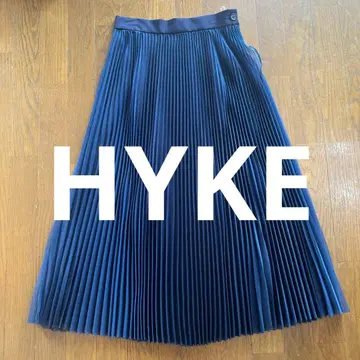 HYKE 롱 스커트 시스루 플리츠 스커트 새상품급