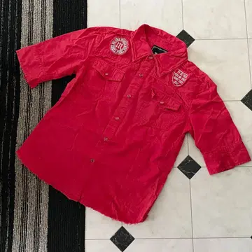 새상품급 MIDAS 미 남성용 와이어 셔츠 2 레드 빨간색 y2k