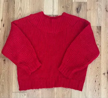 Rouge vif 오버 사이즈 빨간색 니트 스웨터 긴팔