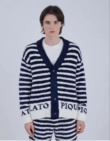 미사용 새상품 택 포함 젤라또피케옴 타월 모코 마린 가디건 네이비 M