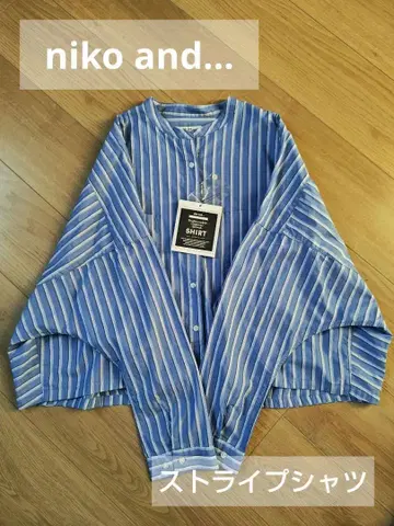 미사용 niko and - 스트라이프 셔츠