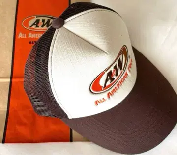 오키나와 구매 [ 브라운 ] A&W 메쉬 로고 캡 택 포함 새상품 3