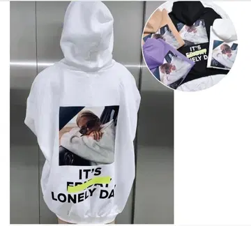 볼칸&아프로다이티 화이트 프린트 후드티