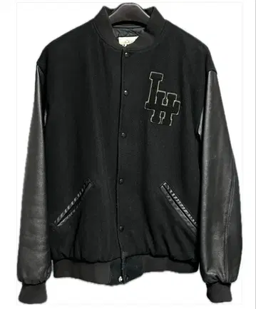 [ 구제 의류 ] HAZEL 울 가죽 바시티 자켓 블랙 LARGE