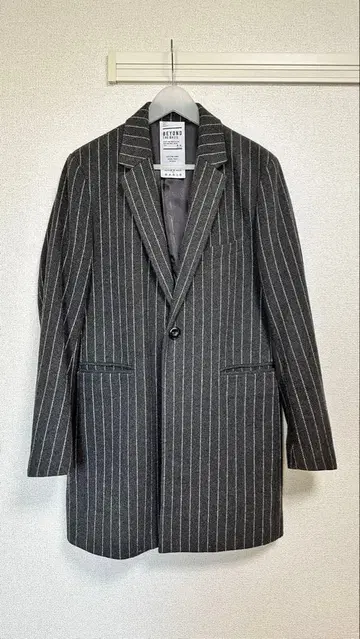 그레이 스트라이프 체스터 코트 남성용 아우터