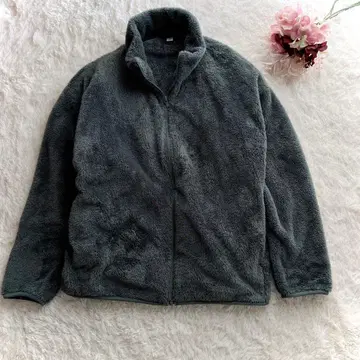 유니클로 풀 집업 플리스 자켓 그린 XL