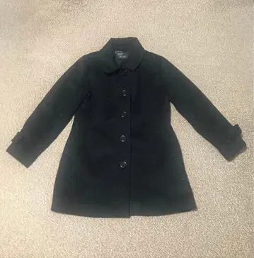 블랙 코트 두꺼운 원단 A 라인