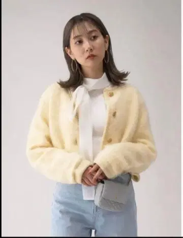 스나이델 snidel 모헤어 니트 가디건 자켓